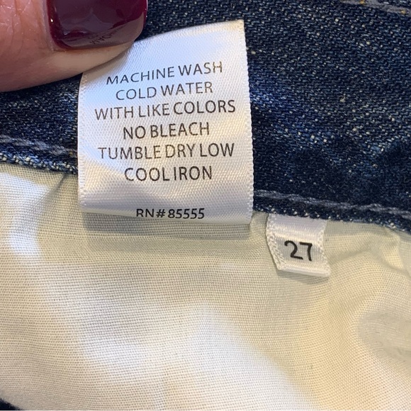 Pistola Distressed Straight Leg Button Fly High Rise Jeans Size 27 - Picture 7 of 9